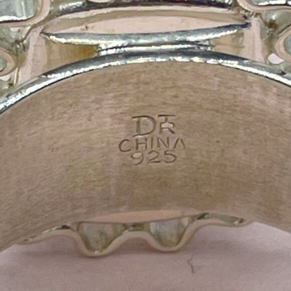 Jay King Sterling Silver Lapis Ring Cushion Cut Lattice Design Size 9.5 Signed - Picture 5 of 10